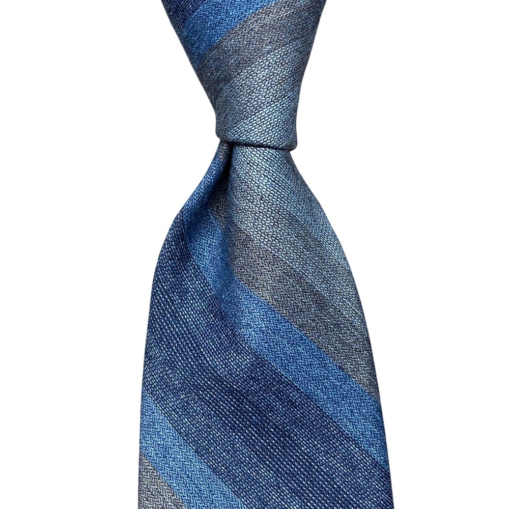 Vintage Wembley Silk Tie Striped Mens Blue Classic Business Accessory